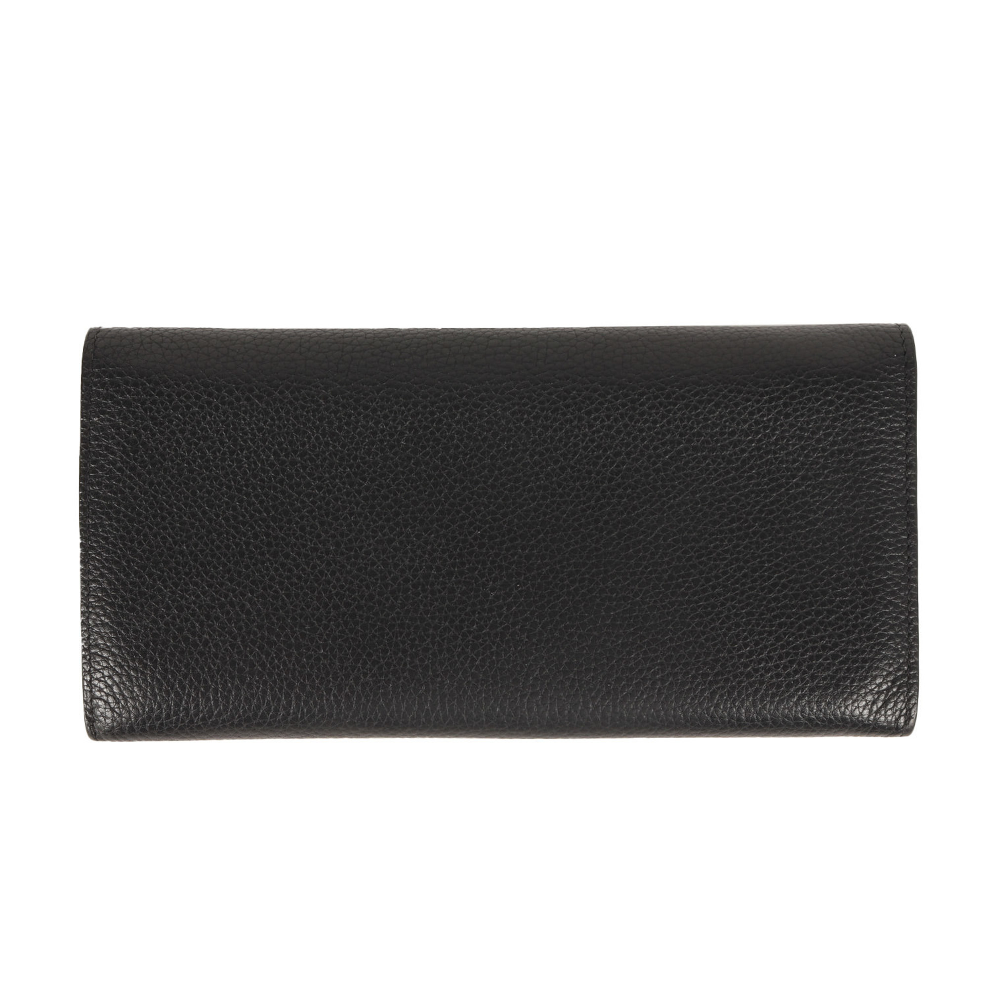 dunhill shrink leather wallet, bi-fold long grained leather, black, men's