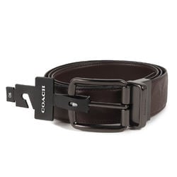 COACH Reversible Signature Embossed Leather Belt F55157 Brown Men's