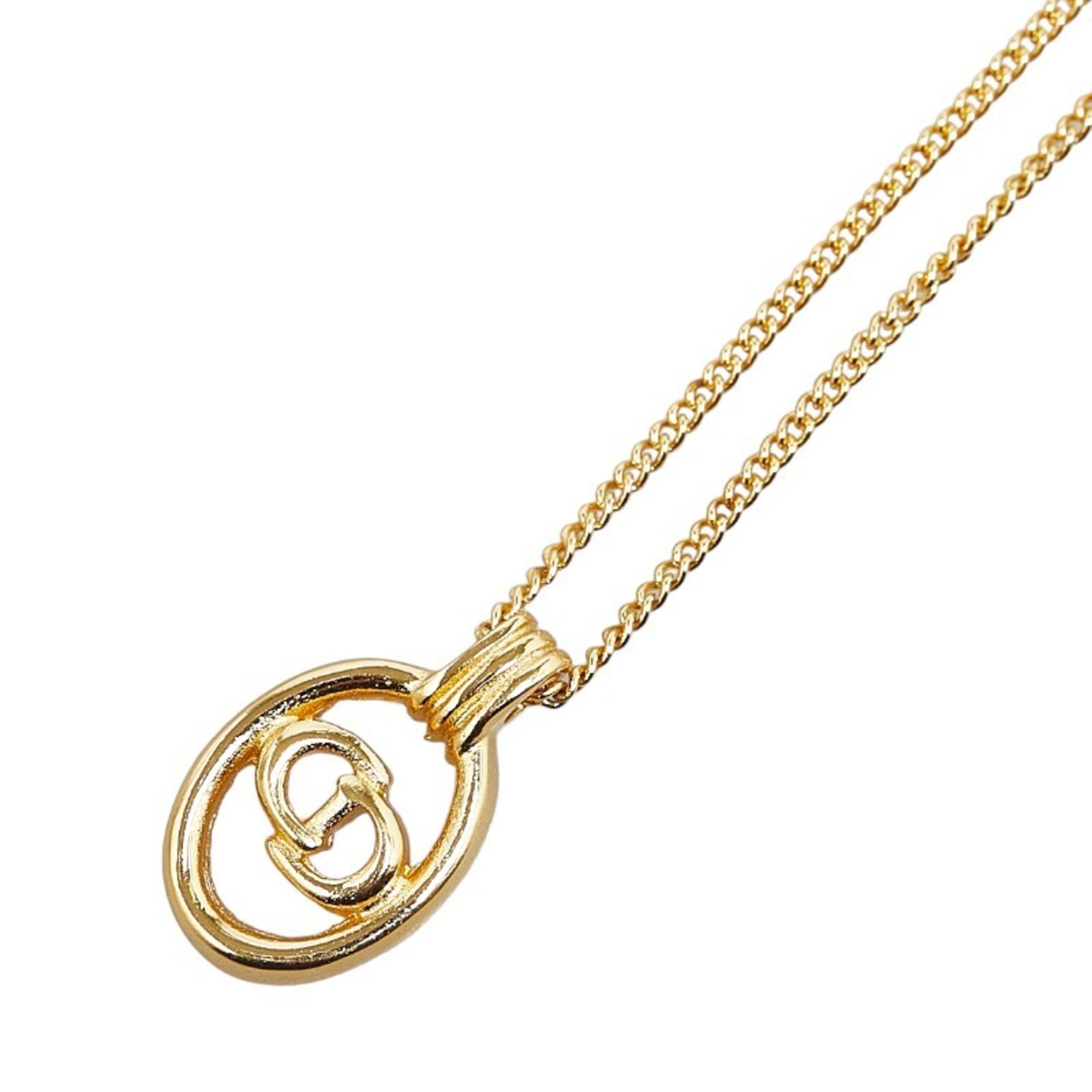 Christian Dior Dior CD Necklace Gold Plated Women's