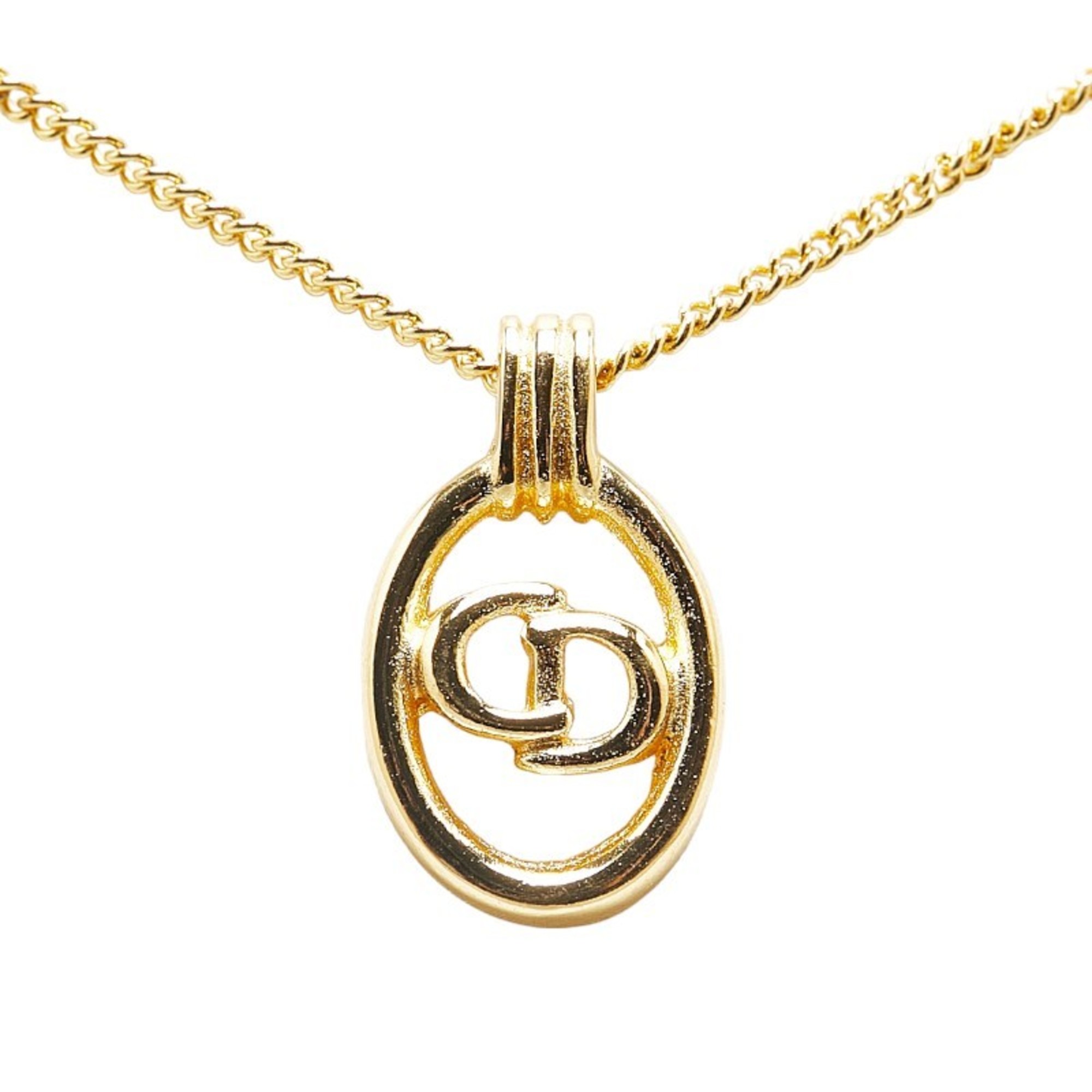 Christian Dior Dior CD Necklace Gold Plated Women's