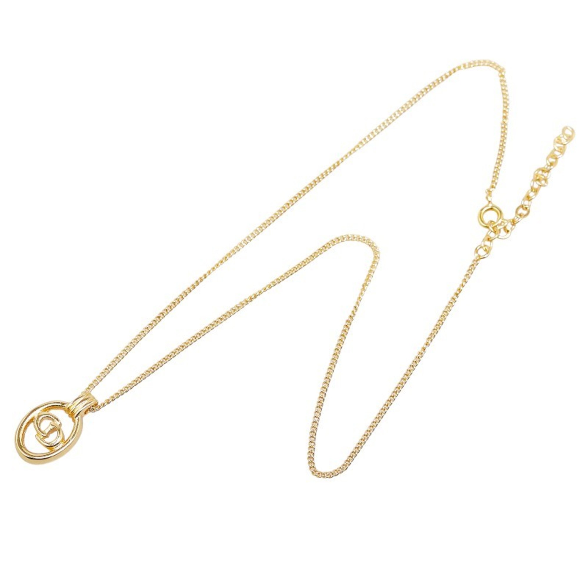 Christian Dior Dior CD Necklace Gold Plated Women's