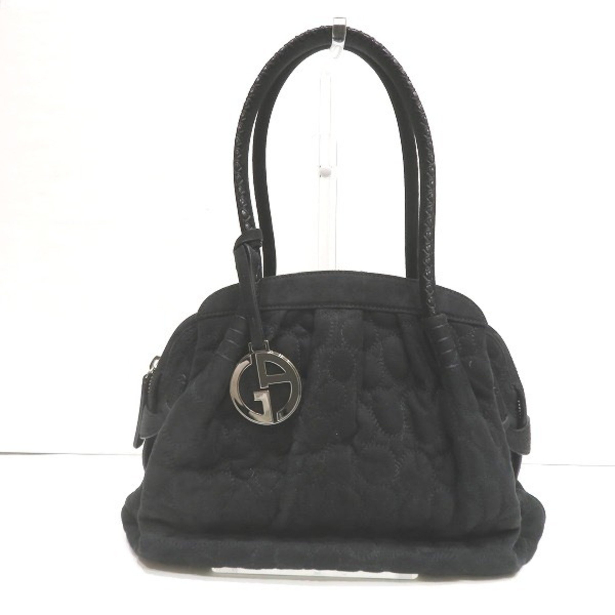 Giorgio Armani YGWA11 Black Suede Bag Handbag for Women