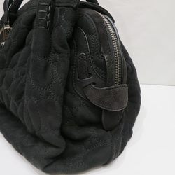 Giorgio Armani YGWA11 Black Suede Bag Handbag for Women