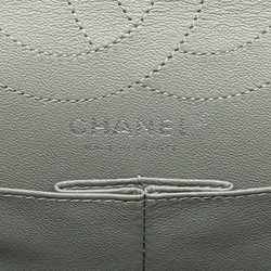 Chanel Coco Mark Quilted Double Flap Bicolor Chain Shoulder Bag Brown Grey Caviar Skin Women's CHANEL