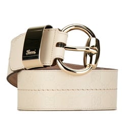 Gucci Guccissima Belt Size: 85/34 181465 White Leather Women's GUCCI