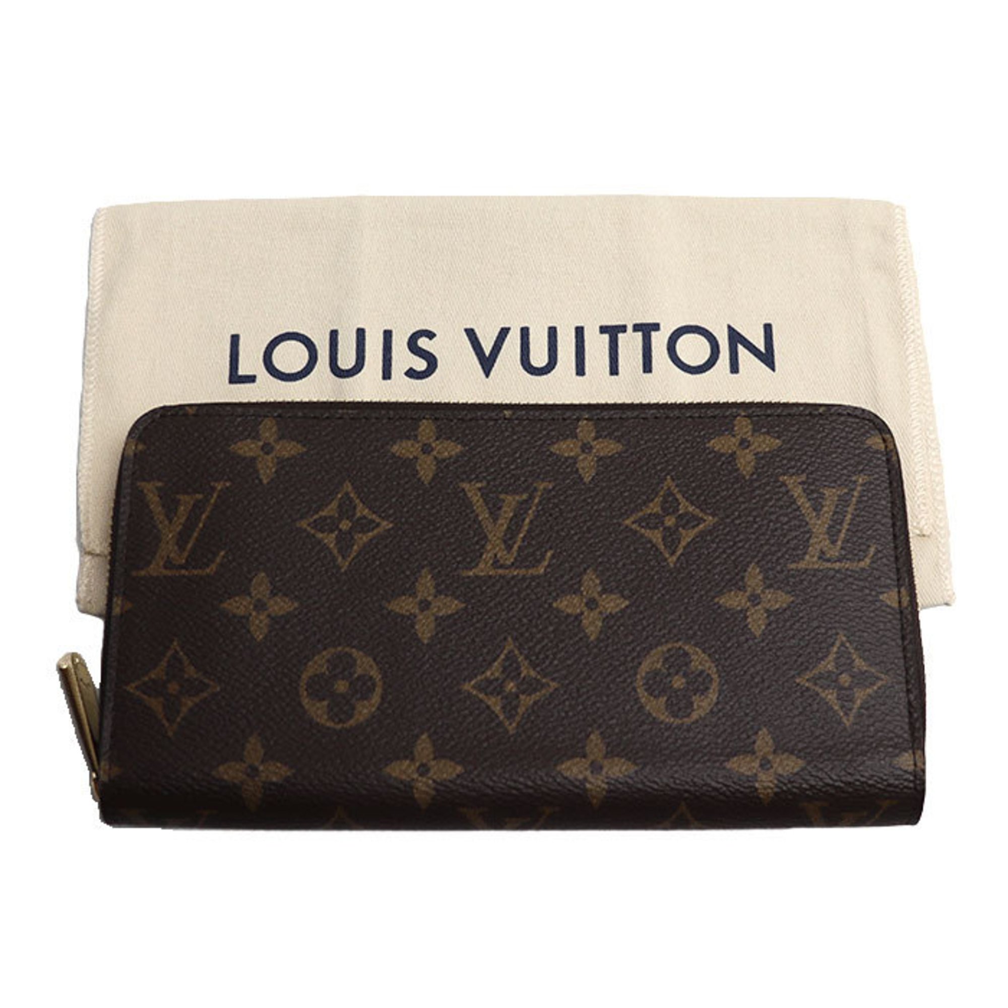 LOUIS VUITTON Louis Vuitton Zippy Wallet Long Round Monogram Brown M42616 IC Chip Women's