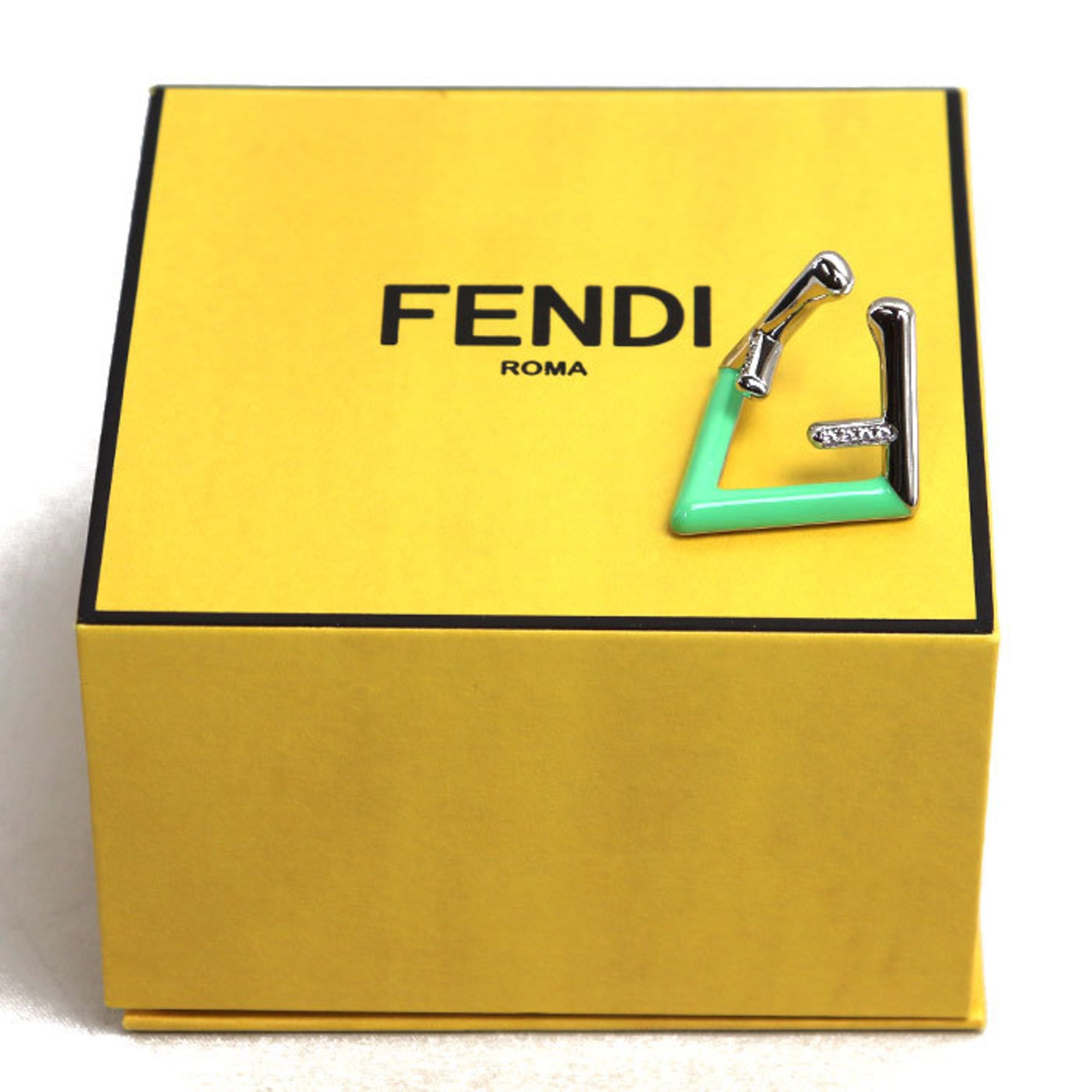 FENDI Brass Crystal First Ear Cuff Earrings 8AH954 A7QX F1KVK Women's