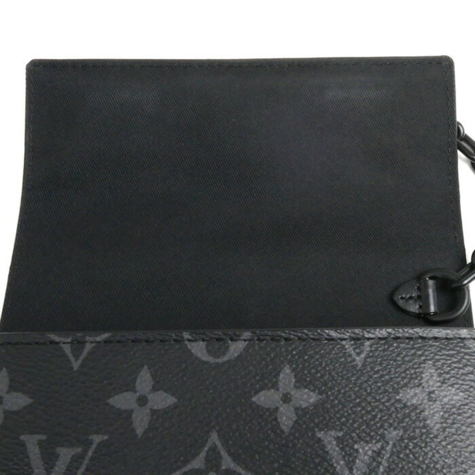 LOUIS VUITTON Louis Vuitton Steamer Wearable Wallet Shoulder Bag Eclipse Black Grey M81783 IC Chip Men's