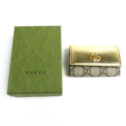 GUCCI Gucci Double G Metallic Key Case Gold Beige 456118 Limited Edition Unisex