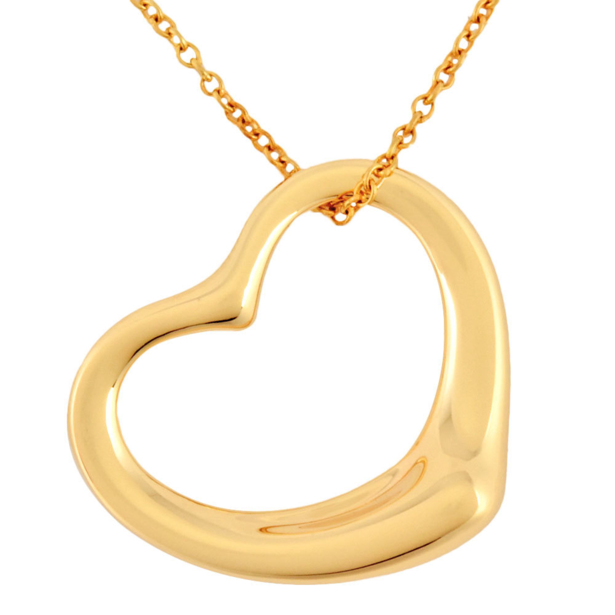 Tiffany & Co. Elsa Peretti Heart Pendant Necklace K18YG Women's