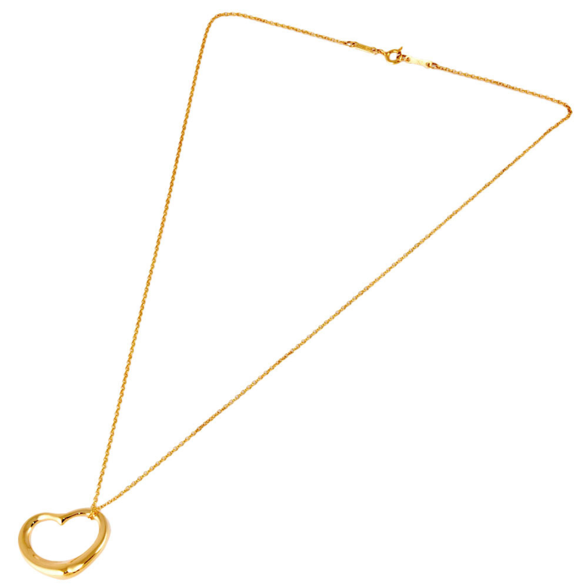 Tiffany & Co. Elsa Peretti Heart Pendant Necklace K18YG Women's