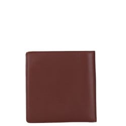 Cartier Must Line Bi-fold Wallet Wine Red Bordeaux Leather Women's CARTIER