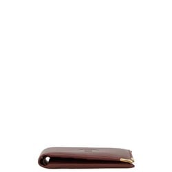 Cartier Must Line Bi-fold Wallet Wine Red Bordeaux Leather Women's CARTIER