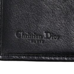 Christian Dior Dior Tri-fold Wallet Black Leather Women's