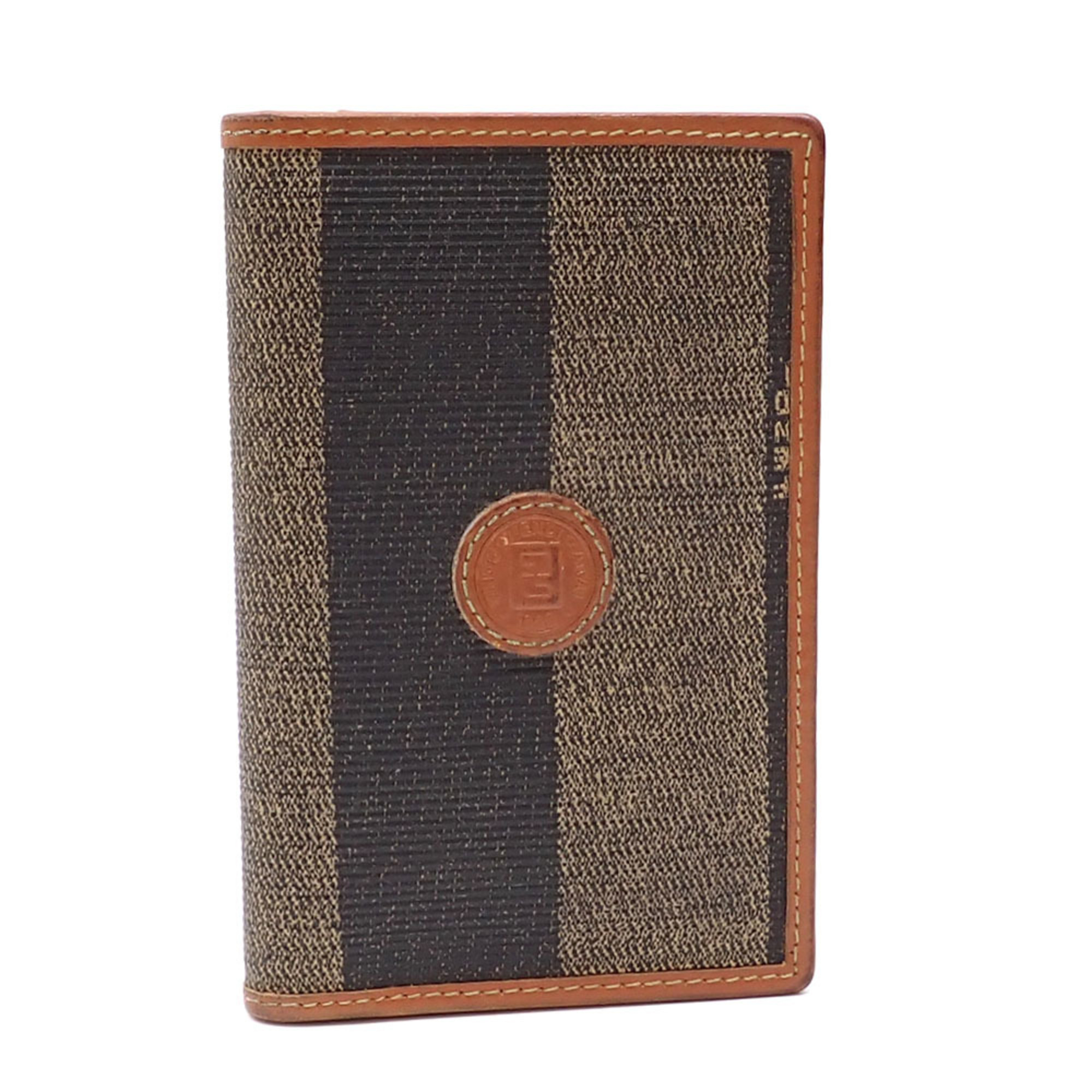 Fendi Bi-fold Card Case Brown PVC Leather Women's Men's