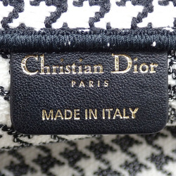 Christian Dior Tote Bag Book Large Women's Black White Canvas M1286ZRPI_M081 Houndstooth Macro Embroidery