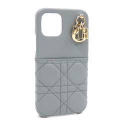 Christian Dior Lady iPhone 12 Case for Women, Grey Lambskin Smartphone Cannage Pro