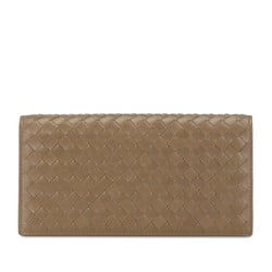 Bottega Veneta Intrecciato Long Wallet Brown Leather Women's BOTTEGAVENETA