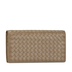 Bottega Veneta Intrecciato Long Wallet Brown Leather Women's BOTTEGAVENETA