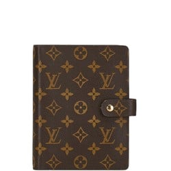 Louis Vuitton Monogram Agenda MM Notebook Cover R20105 Brown PVC Leather Women's LOUIS VUITTON