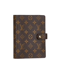 Louis Vuitton Monogram Agenda MM Notebook Cover R20105 Brown PVC Leather Women's LOUIS VUITTON