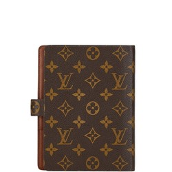 Louis Vuitton Monogram Agenda MM Notebook Cover R20105 Brown PVC Leather Women's LOUIS VUITTON