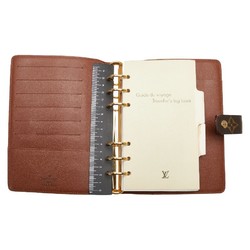 Louis Vuitton Monogram Agenda MM Notebook Cover R20105 Brown PVC Leather Women's LOUIS VUITTON