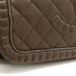 CHANEL Coco Mark Matelasse Shoulder Bag Chain Quilted Leather Mocha Brown