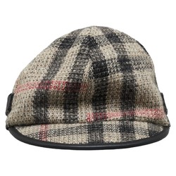 Burberry Check Cap Size: M Beige Multicolor Wool Leather Women's BURBERRY