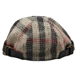 Burberry Check Cap Size: M Beige Multicolor Wool Leather Women's BURBERRY