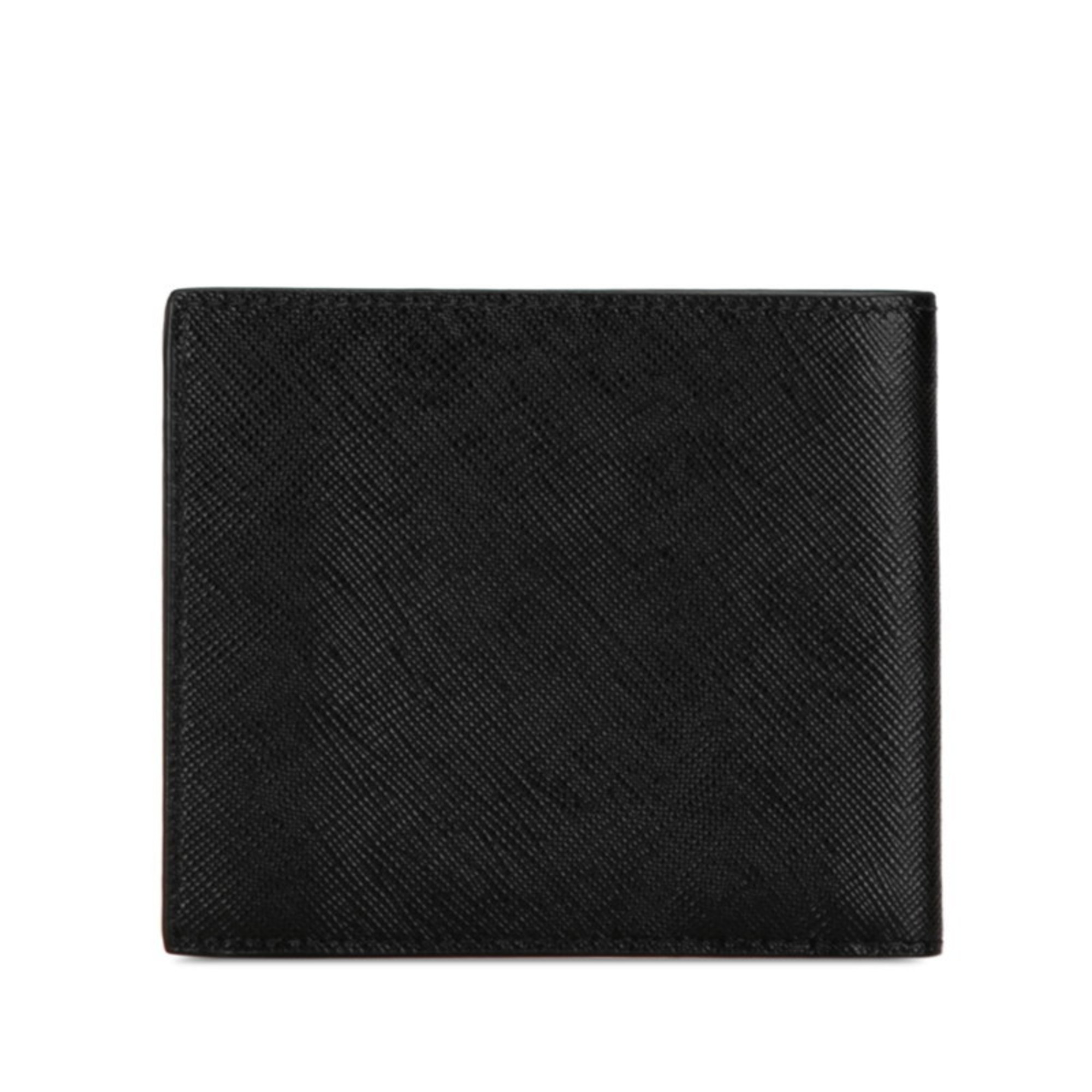 Prada Saffiano Bi-fold Wallet Black Navy Leather Men's PRADA