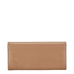 Tod's Long Wallet Beige Brown Leather Women's TOD'S