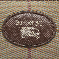 Burberry Check Shoulder Bag Khaki Brown Canvas Leather Women's BURBERRY