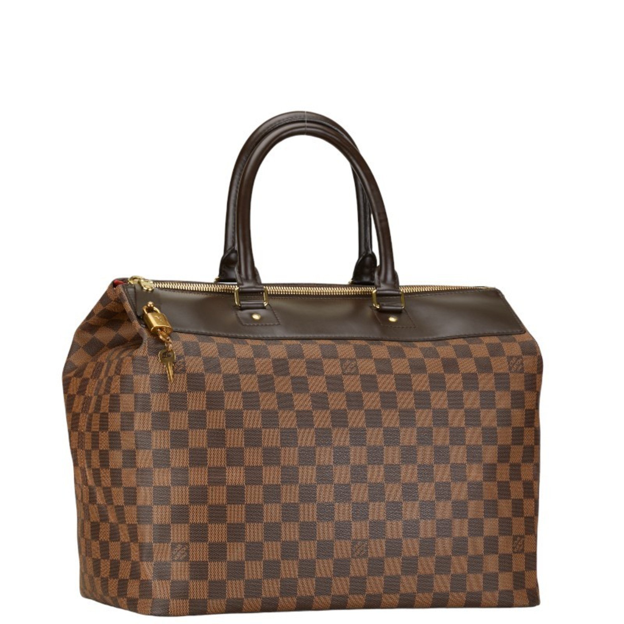 Louis Vuitton Damier Greenwich PM Handbag N41165 Brown PVC Leather Women's LOUIS VUITTON