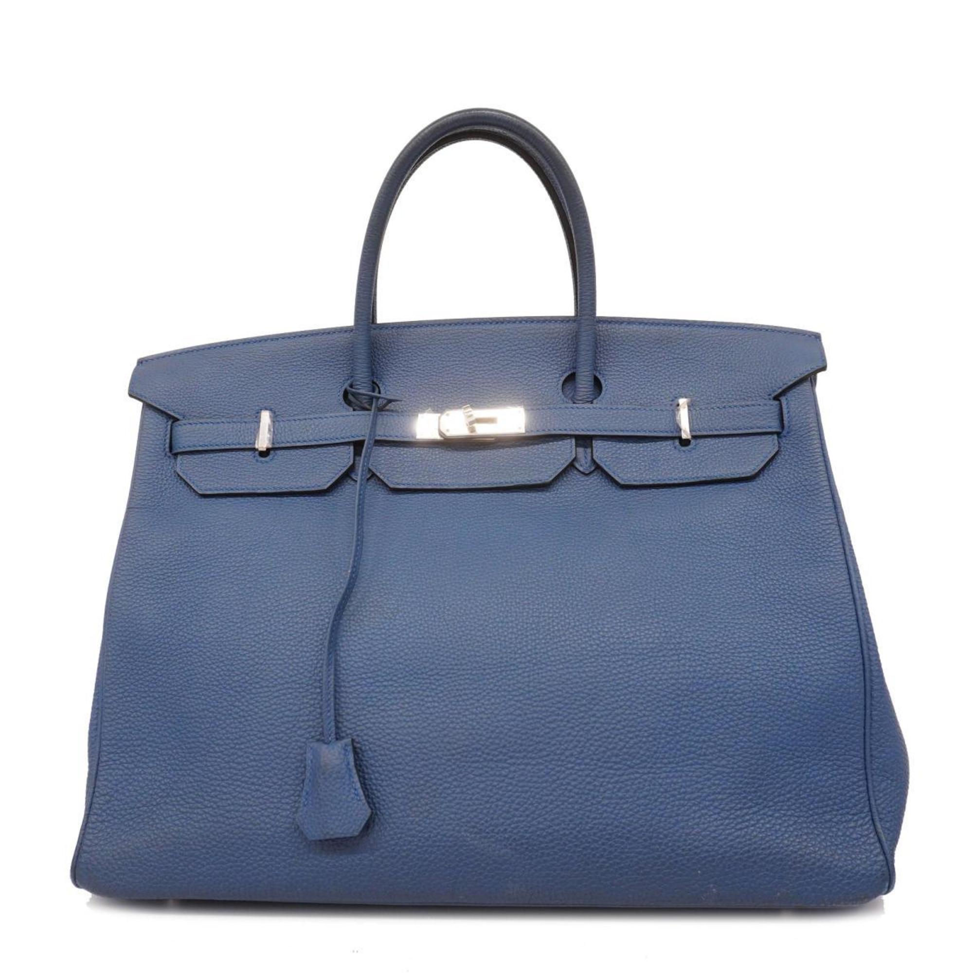 Hermes handbag Birkin 40 X engraved Togo Blue Agate for men and women