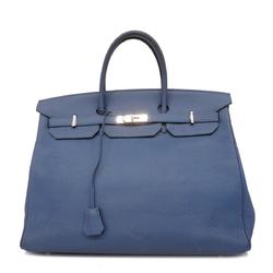 Hermes handbag Birkin 40 X engraved Togo Blue Agate for men and women