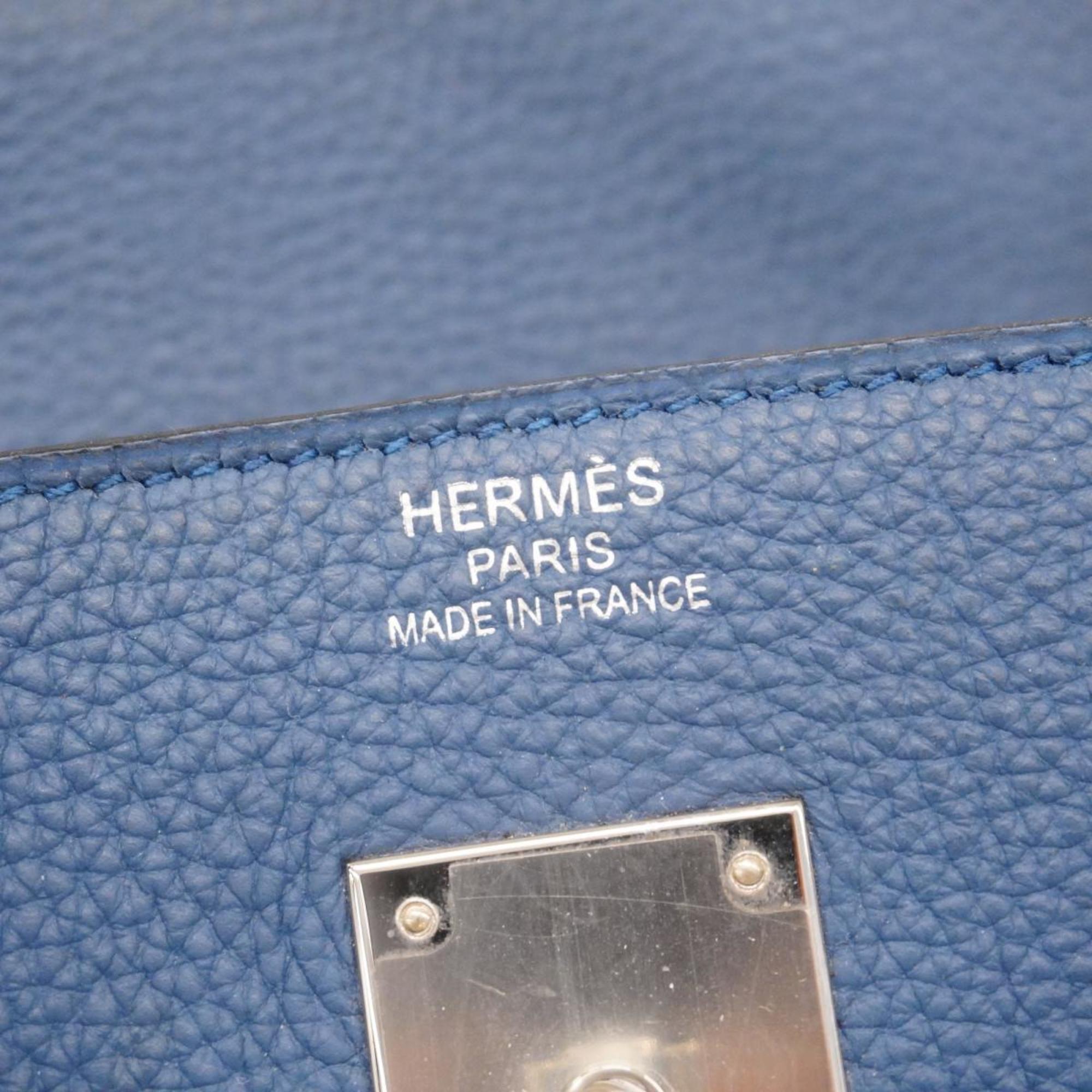 Hermes handbag Birkin 40 X engraved Togo Blue Agate for men and women