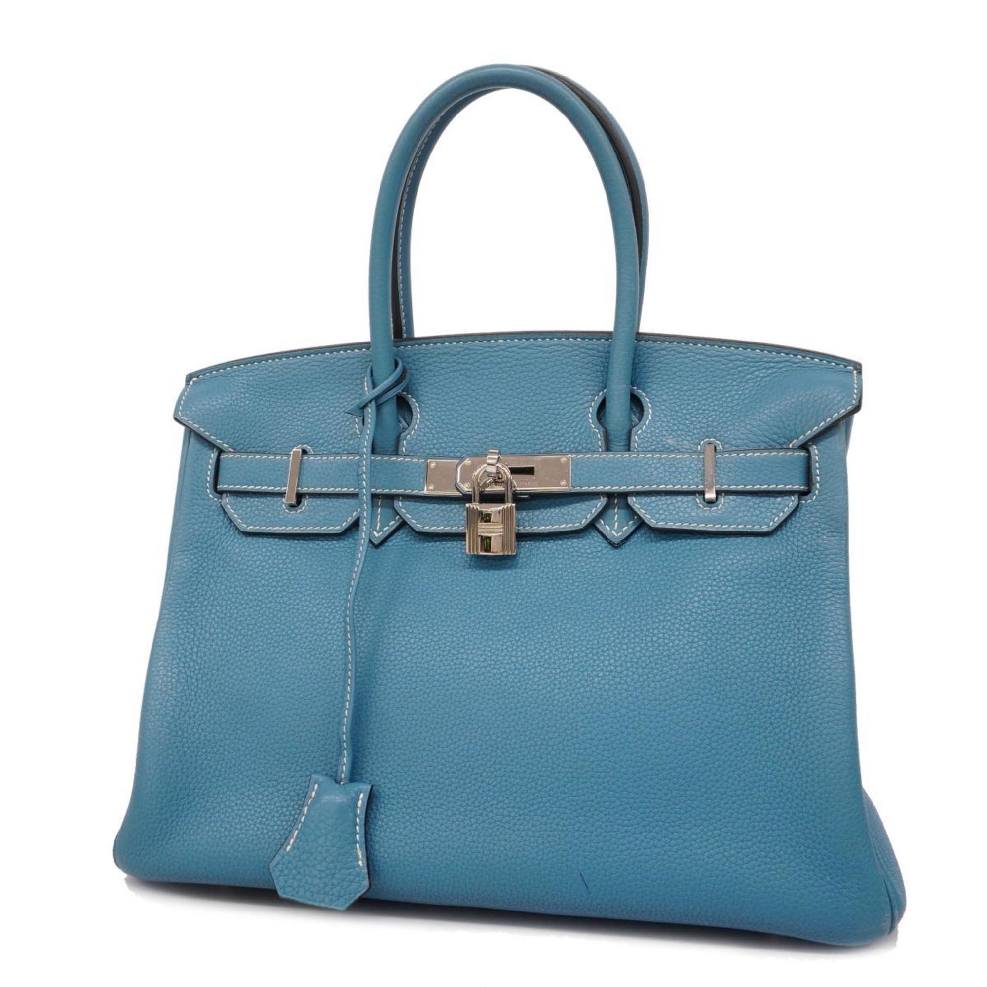 Hermes handbag Birkin 30 □L engraved Togo blue jean ladies