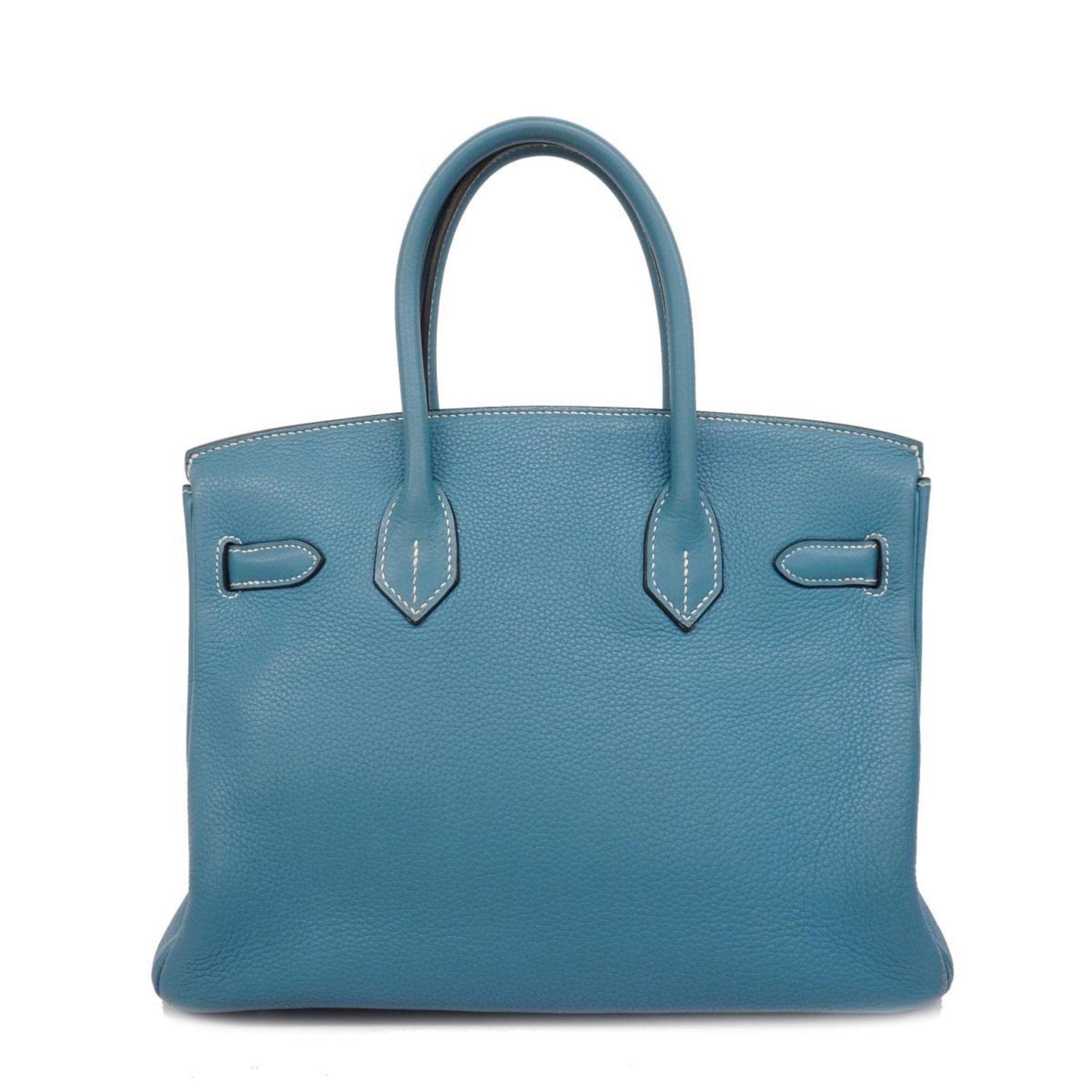 Hermes handbag Birkin 30 □L engraved Togo blue jean ladies