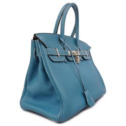 Hermes handbag Birkin 30 □L engraved Togo blue jean ladies