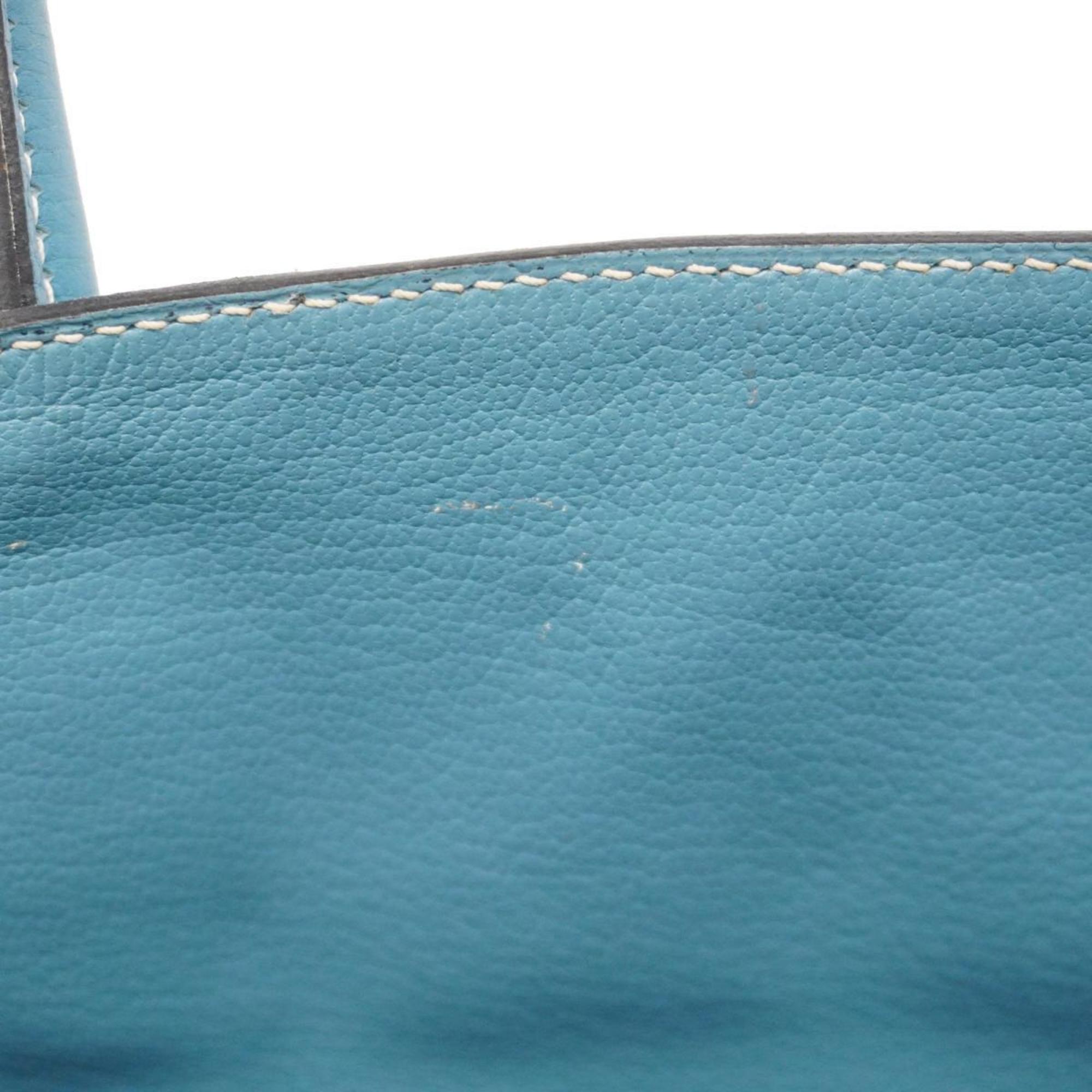 Hermes handbag Birkin 30 □L engraved Togo blue jean ladies