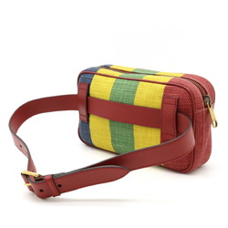 GUCCI Gucci Baiadera Stripe Body Bag Waist Second Canvas Leather Red Yellow Blue 625895