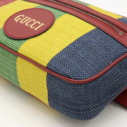 GUCCI Gucci Baiadera Stripe Body Bag Waist Second Canvas Leather Red Yellow Blue 625895