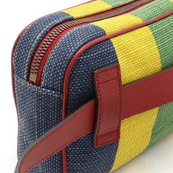 GUCCI Gucci Baiadera Stripe Body Bag Waist Second Canvas Leather Red Yellow Blue 625895