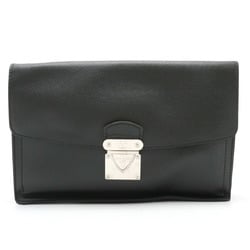 LOUIS VUITTON Louis Vuitton Taiga Belaia Second Bag Clutch Ardoise Black M32592