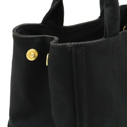 PRADA CANAPA Tote Bag Beaded Studs Canvas NERO Black Purchased at a domestic boutique 1BG439