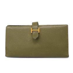 Hermes Long Wallet Bearn Soufflet Veau Epsom Canopy Women's