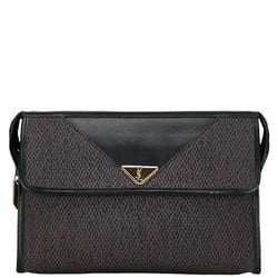 Saint Laurent Second Bag Clutch Black Purple Tweed Leather Women's SAINT LAURENT