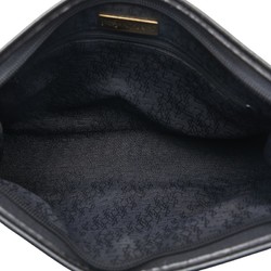 Saint Laurent Second Bag Clutch Black Purple Tweed Leather Women's SAINT LAURENT