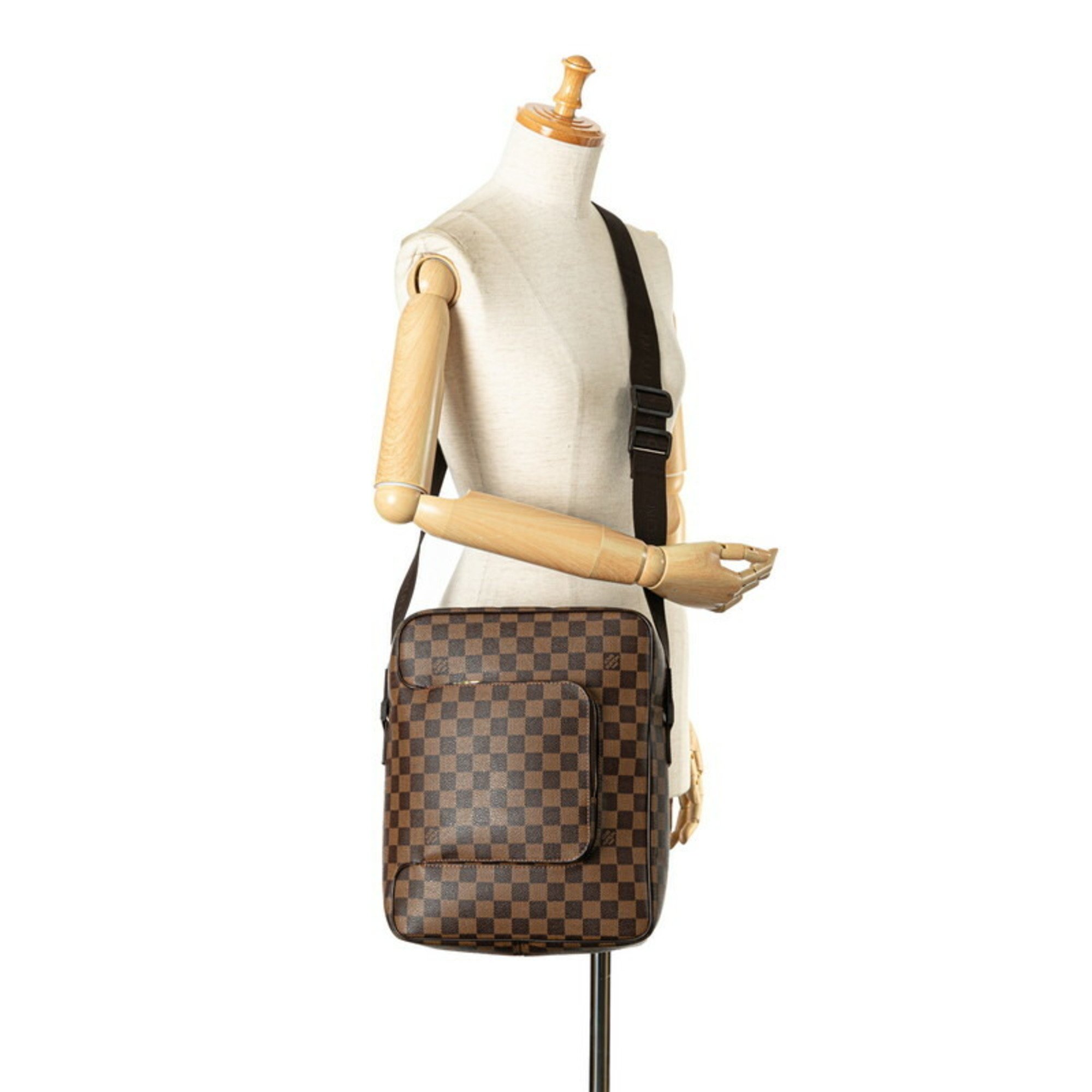 Louis Vuitton Damier Olaf MM Shoulder Bag N41441 Brown PVC Leather Women's LOUIS VUITTON